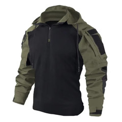 Tactical Combat Shirts Men Long Sleeve Breathable T-Shirt Camo Hooded Quick-Dry