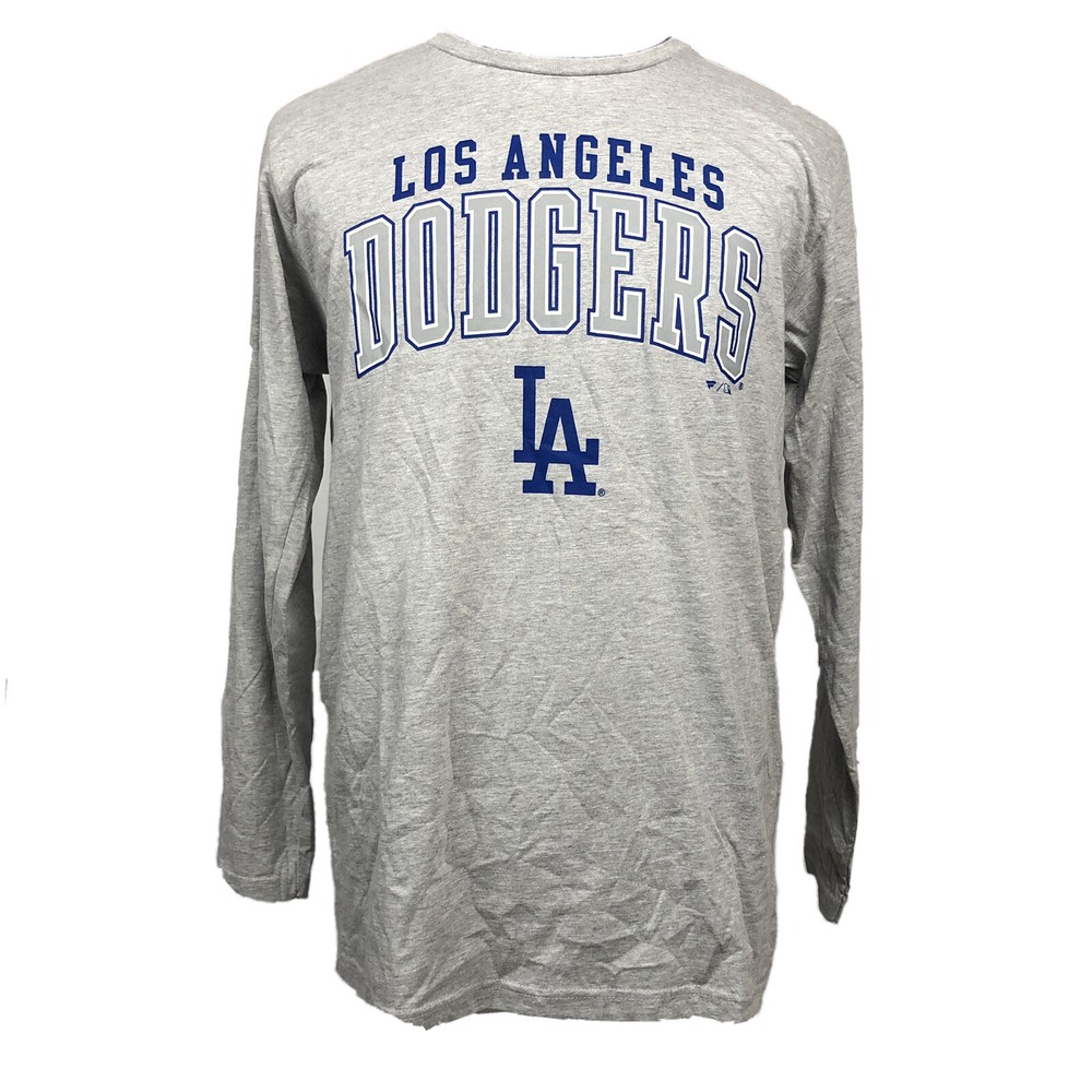 LA Los Angeles Dodgers Gray Long Sleeve T-Shirt Genuine Merchandise Fanatics MLB