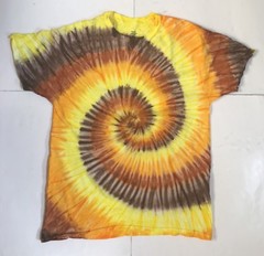 *New* 2XL – Sm Handmade Tie Dye, Caramel Mocha Spiral, Crew or V-Neck