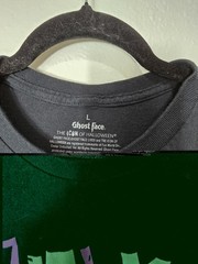 Ghost Face Black Graphic Tee with Pink Accents – Large