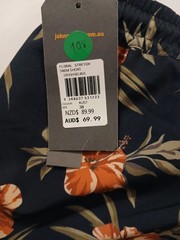 Johnny Bigg Board Short Men 38 Rust Floral Surfing Flat-Front J203SH301.RUS N126