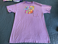 Lot of 6 VTG SINGLE STITCH Yellow Butterfly Print T-Shirts Size L/XL