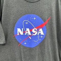 NASA Gray Blue Red Graphic Print Comfy T-Shirt Size 1X