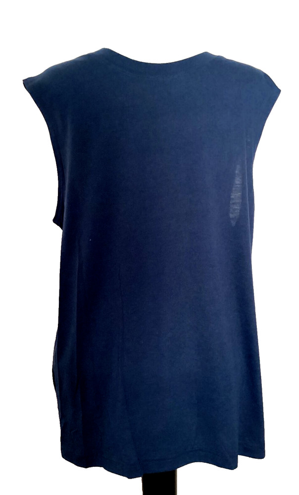ATHLETIC WORKS DRIWORKS NAVY BLUE TRI BLEND MUSCLE Tank Sz M