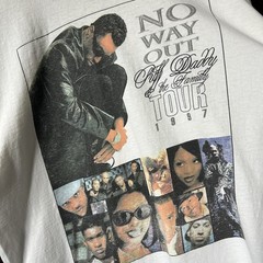 Vintage Puff Daddy Now Way Out 1997 Tour T Shirt Size XL 23×29