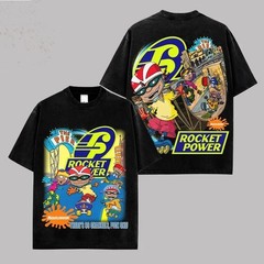 Rocket Power T-Shirt Retro 90s Vintage Cartoon Graphic Tee Cotton Gift