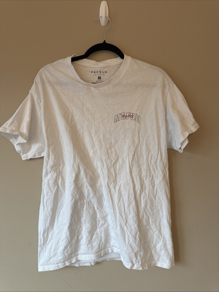 PacSun Men’s T-Shirt Fuyouhou Mt Fuji Graphic White Crew Neck Size Large