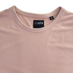 Cuts T-Shirt Pyca Pro Lightweight Jersey Knit Pink Straight Hem Men Large
