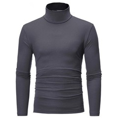 Mens Turtleneck Basic Pullover Long Sleeve Jumper Top Casual Slim Fit T-Shirt**