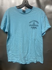 Gulf Shores Alabama “Stay Salty” Light Blue T-shirt Size Medium PREOWNED FLAW