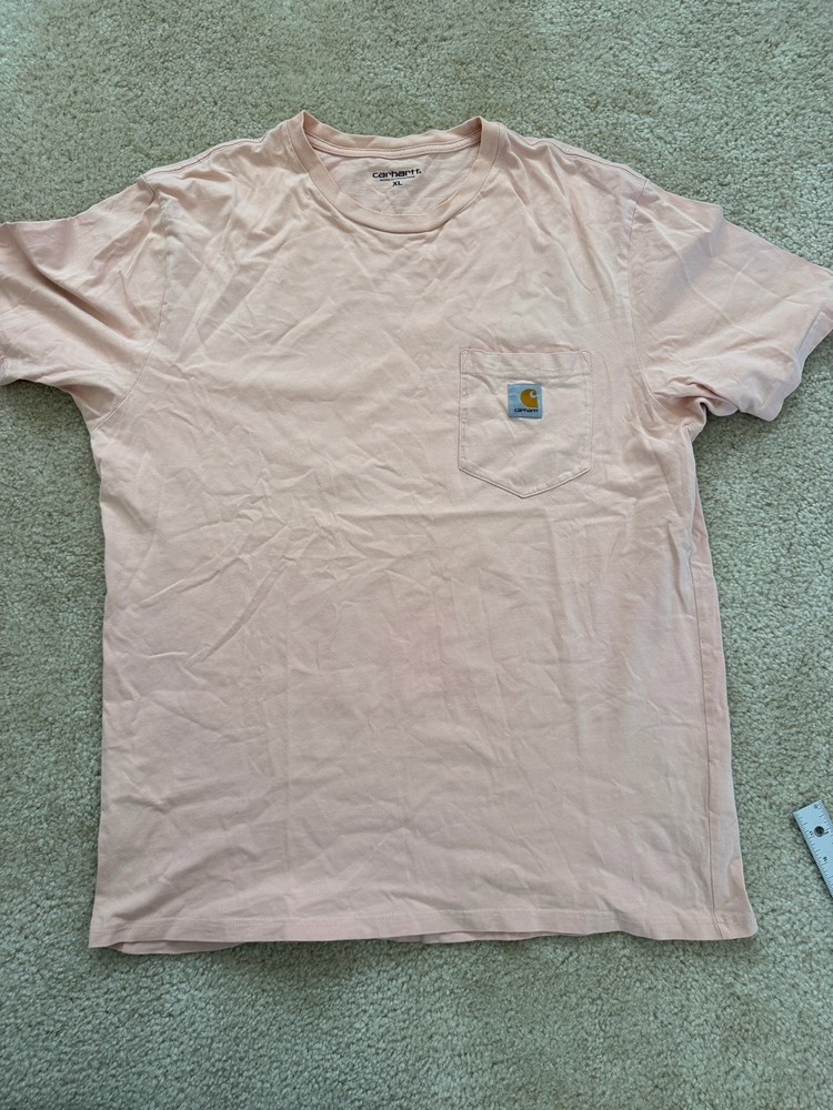 Carhartt Men’s Pink Solid Pocket Logo Short Sleeve Crew Neck T-Shirt Size XL