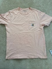 Carhartt Men’s Pink Solid Pocket Logo Short Sleeve Crew Neck T-Shirt Size XL