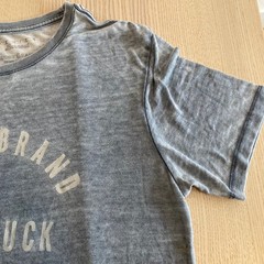 Lucky Brand T-Shirt Mens M Gray Venice Burnout Graphic Tee Good Luck Distressed