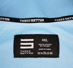 Three Sixty Six Mens 2X Pullover 1/4 Snap Mock Collar Long Sleeve Rib Knit Blue
