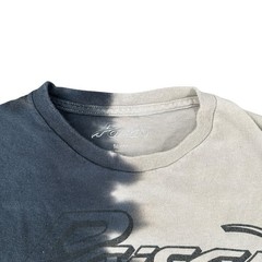 Poison Half Bleached Band T-Shirt Black and White Skull Rock Medium