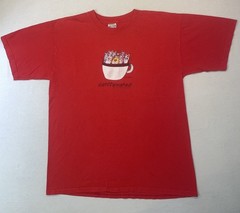 Vintage Cat T-shirt Kevin Whitlark Caffeine Catffeinated Cartoon Comic Kilban L