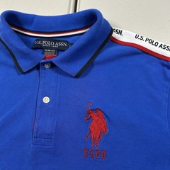 y2k US Polo Assn. USPA Blue Polo Shirt Men’s Size L Preppy Streetwear Big Pony