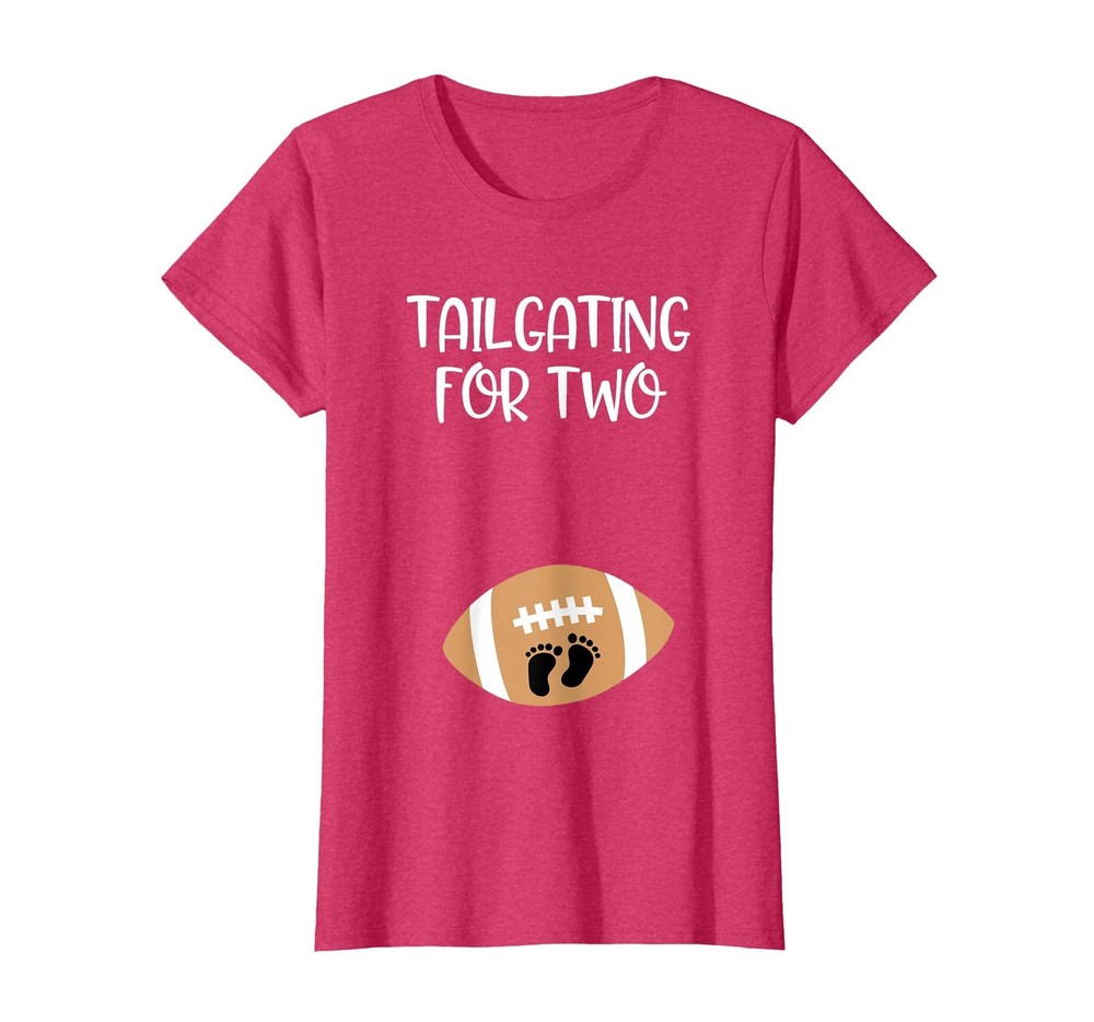 Tailgating for Two Football Game Day Pregnant Expecting Mom T-Shirt, Women, R…