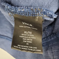 Vince Mens Blue Long Sleeve Cotton Slub Henley Shirt XL Casual Everyday
