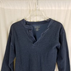 LLBean River Driver cotton wool long sleeve pullover base layer top Shirt Mens S