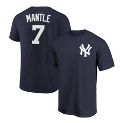 Mickey Mantle T-Shirt New York Yankees Player Name and Number Soft Jersey Tee
