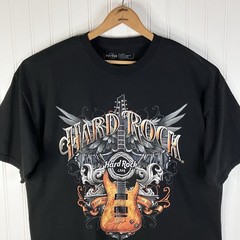 Hard Rock Cafe Honolulu Hawaiian Guitar Graphic T-Shirt Mens XL Black