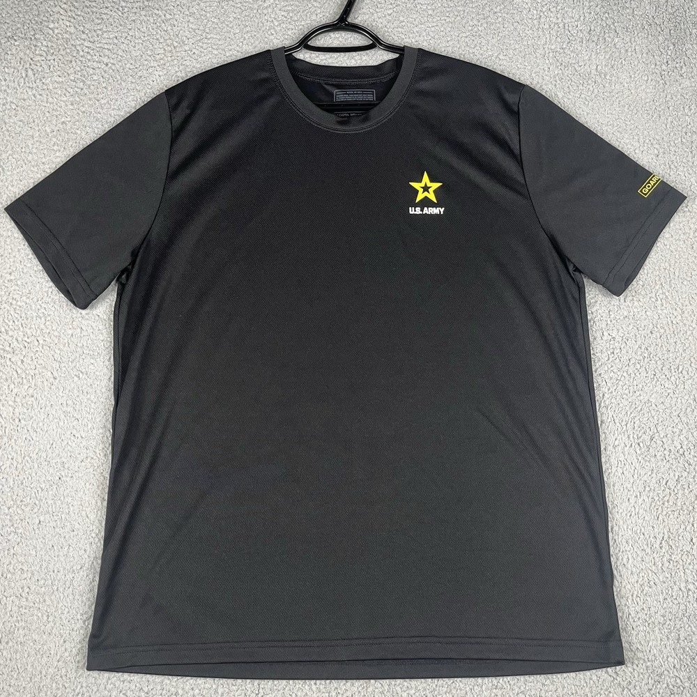 US Army Shirt Mens Large Black Star Logo Short Sleeve Lightweight Stretch USA