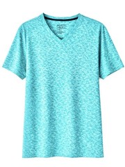 Architect V Neck T Shirt Large Aqua Blue Heather Short Sleeve Soft Unisex NWT
