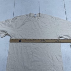 Los Angeles Apparel Shirt Mens Small Natural 6.5oz Garment Dyed Crewneck USA