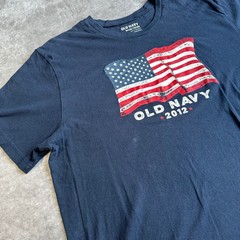 Old Navy 2012 American Flag T-Shirt Mens XXL Navy Blue USA Graphic Tee