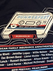 2019 Music Festival T-Shirt Summerfest Size Adult S Killers Aldean Billie Eilish
