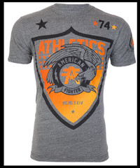 AMERICAN FIGHTER Heather Grey ATHENA Athletic Graphic T-shirt NWT