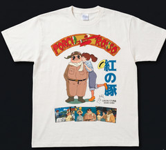 Studio Ghibli Porco Rosso T-Shirt Kurenai no Buta Miyazaki Anime Japan White XL