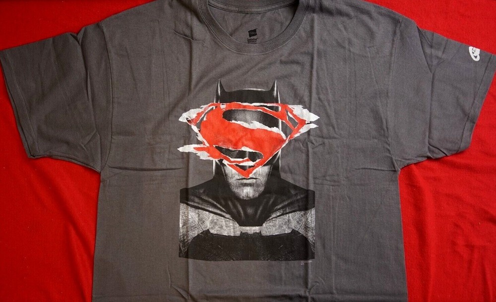 Graphitti Designs, Batman Superman Shirt, DC Comics, Grey, New, Sealed