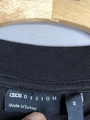 Asos Design Black Worldwide Graphic Doube Sided Long Sleeve T-Shirt Size M MEDIU
