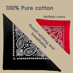 10PCS Mixed Color Paisley 22X22 Inchs Denim Bandana Set – Unisex, 100 Cotton …