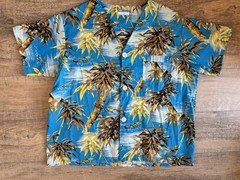 Vtg 60s 70s Weldon Hawaiian Print Mens Shirt Pajama Sz L/XL