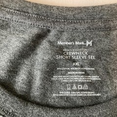 Members Mark Short Sleeve T Shirts Mens Size 2XL Black Gray Crewneck 2 Shirts