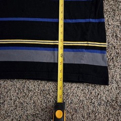 The Hundreds Vintage Y2K Striped Embroidered Graphic T-Shirt Black Blue Yellow