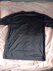 Men’s Black Knit Polyester Lightweight Short Sleeve Crew Neck T-Shirt