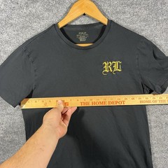 Polo Ralph Lauren Shirt Mens Medium Black Custom Slim Fit Embroidered RL