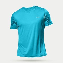 Men Short Sleeve White Tops Shirts Breathable Casual Soild t-Shirts Tee Man Quic