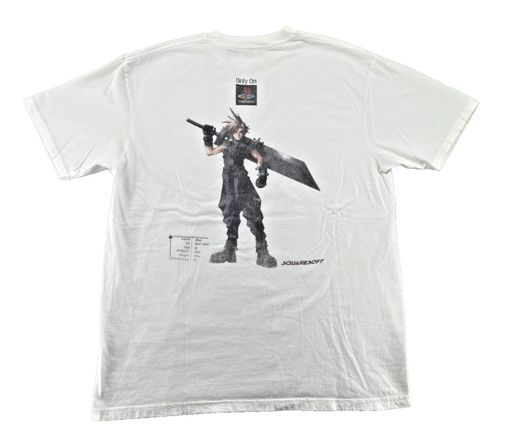 Vintage Final Fantasy VII Promo T Shirt XL PlayStation Cloud Squaresoft 90s