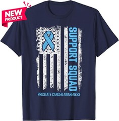 Prostate Cancer Awareness Flag Support Squad Unisex T-Shirt S-5XL