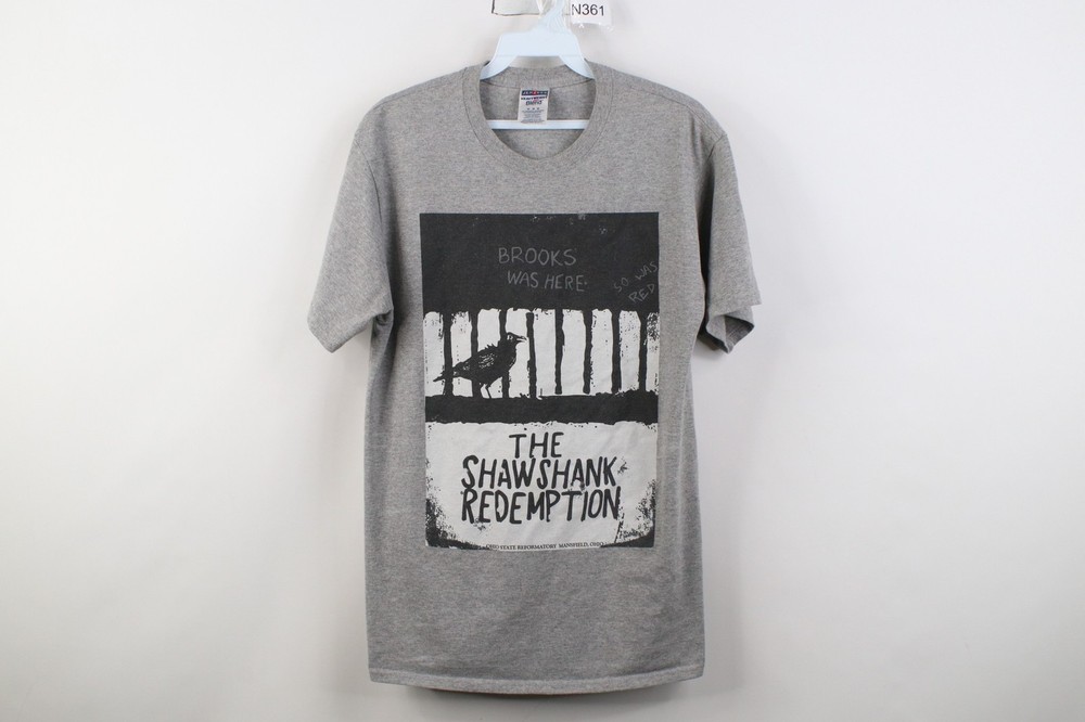Vintage Mens Medium The Shawshank Redemption Movie Short Sleeve T-Shirt Gray