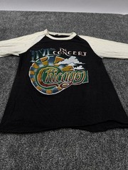 Vtg 70s Chicago Band On Tour Raglan Bootleg L RN 28205 Pakistan Autumn Rainbow