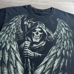 Vintage Y2K Affliction Style Skull T-Shirt Men’s Large Goth Cyber Grunge 2000s