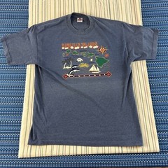 VTG Hawaiian Islands Shirt Mens XL Blue Alstyle Map Dolphins Adult #8000