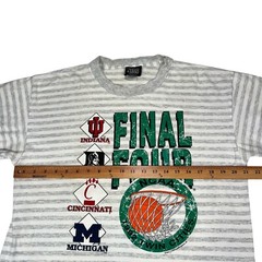 Vintage Print A-Shirt 1992 NCAA Final Four Win Cities Striped T-Shirt Size XL