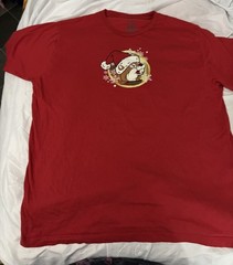 Buc-ee’s Men’s Red Christmas Graphic Print Crew Neck Short Sleeve Cotton Tee 2X